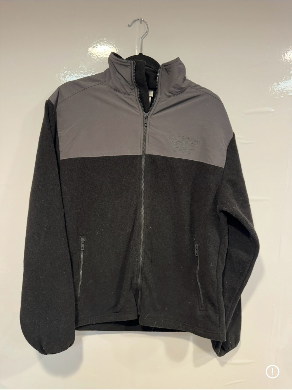 Men's Disney Two-Tone Black and Gray Full-Zip Fleece Jacket